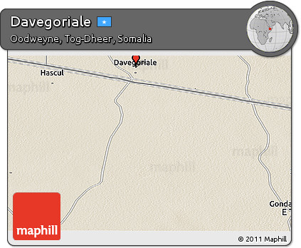 Shaded Relief Panoramic Map of Davegoriale