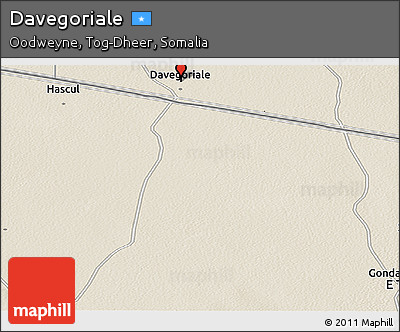 Shaded Relief Panoramic Map of Davegoriale