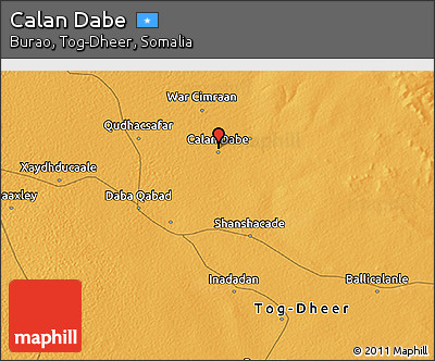 Political 3D Map of Calan Dabe