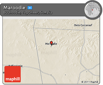 Shaded Relief 3D Map of Maroodle