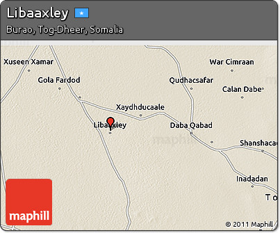 Shaded Relief 3D Map of Libaaxley
