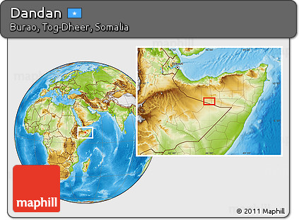 Physical Location Map of Dandan