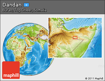 Physical Location Map of Dandan