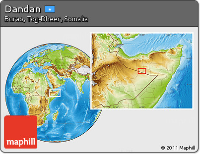 Physical Location Map of Dandan