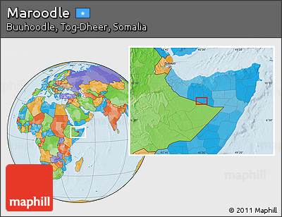 Political Location Map of Maroodle