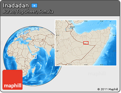 Shaded Relief Location Map of Inadadan