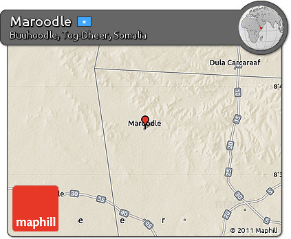 Shaded Relief Map of Maroodle