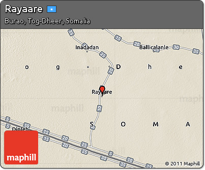 Shaded Relief Map of Rayaare
