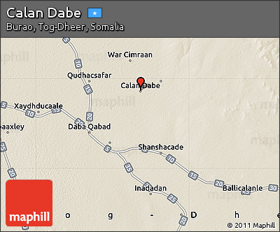 Shaded Relief Map of Calan Dabe
