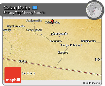 Physical Panoramic Map of Calan Dabe