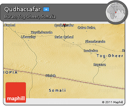 Physical Panoramic Map of Qudhacsafar