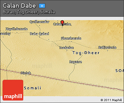 Physical Panoramic Map of Calan Dabe