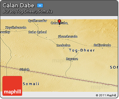 Physical Panoramic Map of Calan Dabe