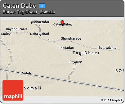 Shaded Relief Panoramic Map of Calan Dabe