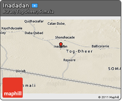 Shaded Relief Panoramic Map of Inadadan