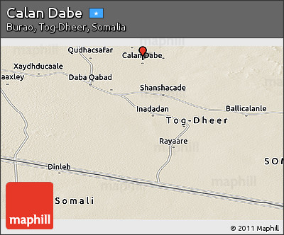 Shaded Relief Panoramic Map of Calan Dabe