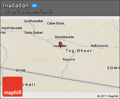 Shaded Relief Panoramic Map of Inadadan
