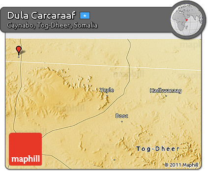 Physical 3D Map of Dula Carcaraaf