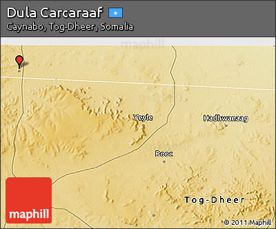 Physical 3D Map of Dula Carcaraaf