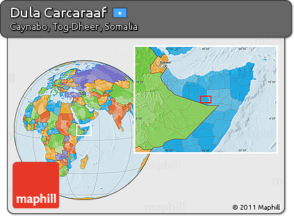 Political Location Map of Dula Carcaraaf
