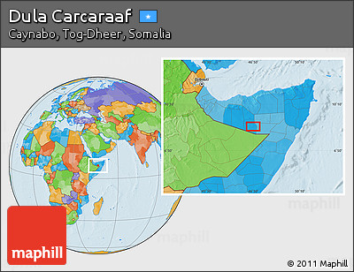 Political Location Map of Dula Carcaraaf