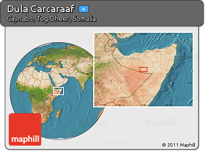 Satellite Location Map of Dula Carcaraaf