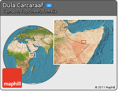 Satellite Location Map of Dula Carcaraaf