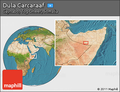 Satellite Location Map of Dula Carcaraaf