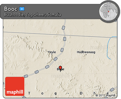 Shaded Relief Map of Booc