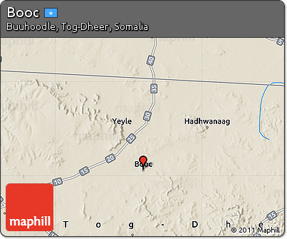 Shaded Relief Map of Booc