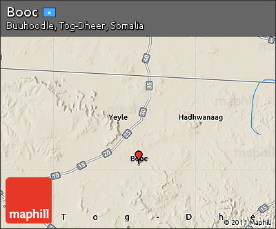 Shaded Relief Map of Booc