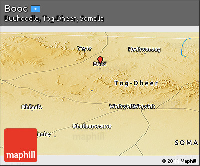 Physical Panoramic Map of Booc