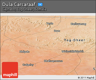 Satellite Panoramic Map of Dula Carcaraaf