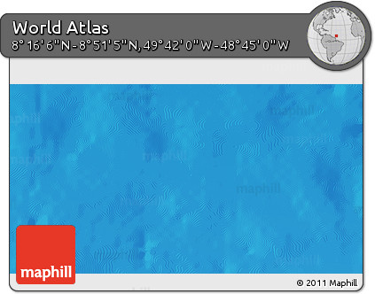 Physical 3D Map of the Area around 8° 33' 36" N, 49° 13' 30" W