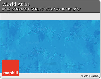 Physical 3D Map of the Area around 8° 33' 36" N, 49° 13' 30" W