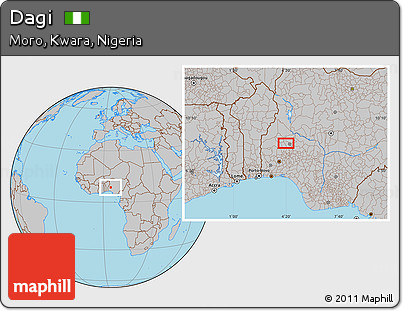 Gray Location Map of Dagi