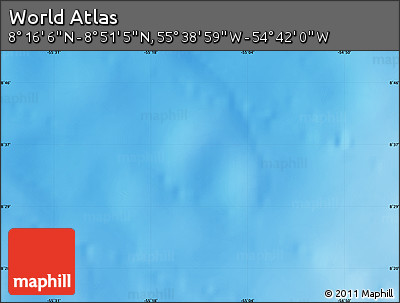 Physical Map of the Area around 8° 33' 36" N, 55° 10' 29" W