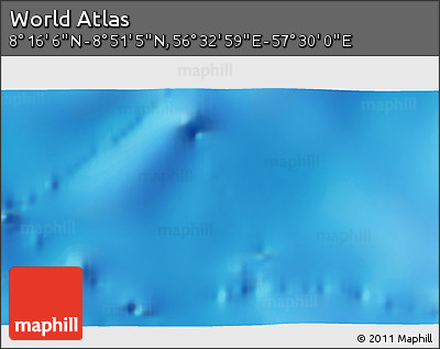 Physical 3D Map of the Area around 8° 33' 36" N, 57° 1' 29" E