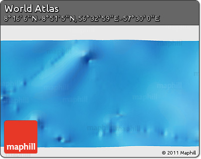 Physical 3D Map of the Area around 8° 33' 36" N, 57° 1' 29" E