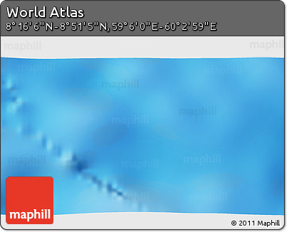 Physical 3D Map of the Area around 8° 33' 36" N, 59° 34' 30" E