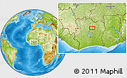 Physical Location Map of Kaniéné