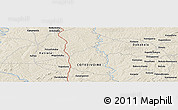 Shaded Relief Panoramic Map of the area around 8° 33' 36" N, 5° 1' 30" W