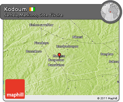 Physical 3D Map of Kodoum