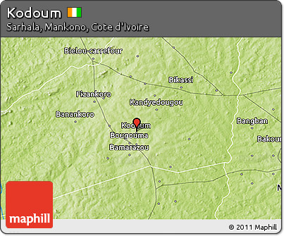 Physical 3D Map of Kodoum