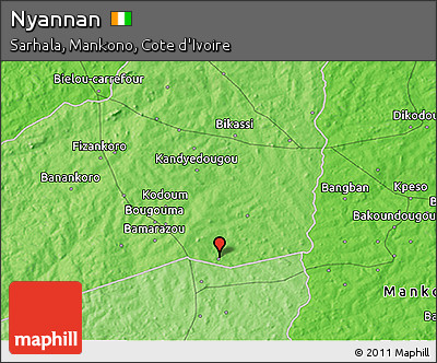 Political 3D Map of Nyannan