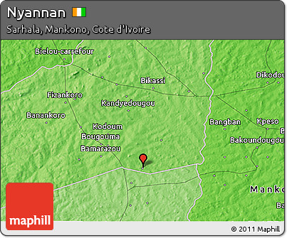 Political 3D Map of Nyannan