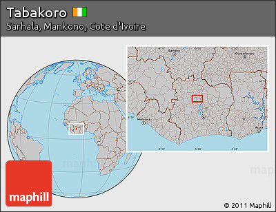 Gray Location Map of Tabakoro