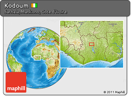 Physical Location Map of Kodoum