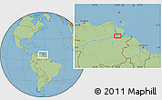 Savanna Style Location Map of the area around 8° 33' 36" N, 61° 58' 30" W