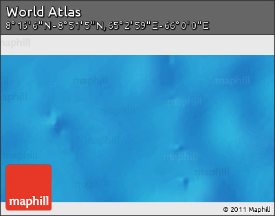 Physical 3D Map of the Area around 8° 33' 36" N, 65° 31' 30" E